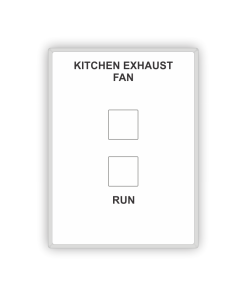 Switch Plate - Kitchen Exhaust Fan Run 2 Gang
